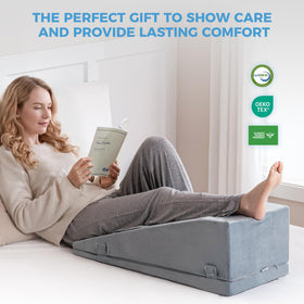 Ganondorf leg elevation pillow portable with side carry handle for room-to-room use
