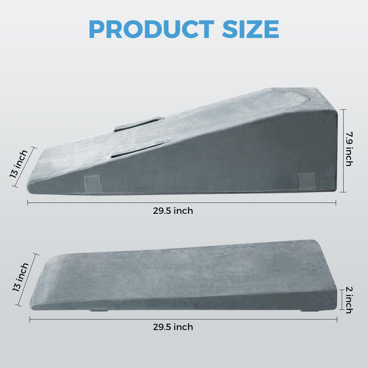 Ganondorf leg elevation pillow side view demonstrates stable, ergonomic cradle