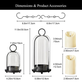Ganwu 4-inch hurricane candle holder brass dome adds elegant tabletop style