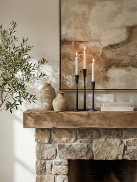 Ganwu vintage glossy black finish taper holders add rustic charm to any room