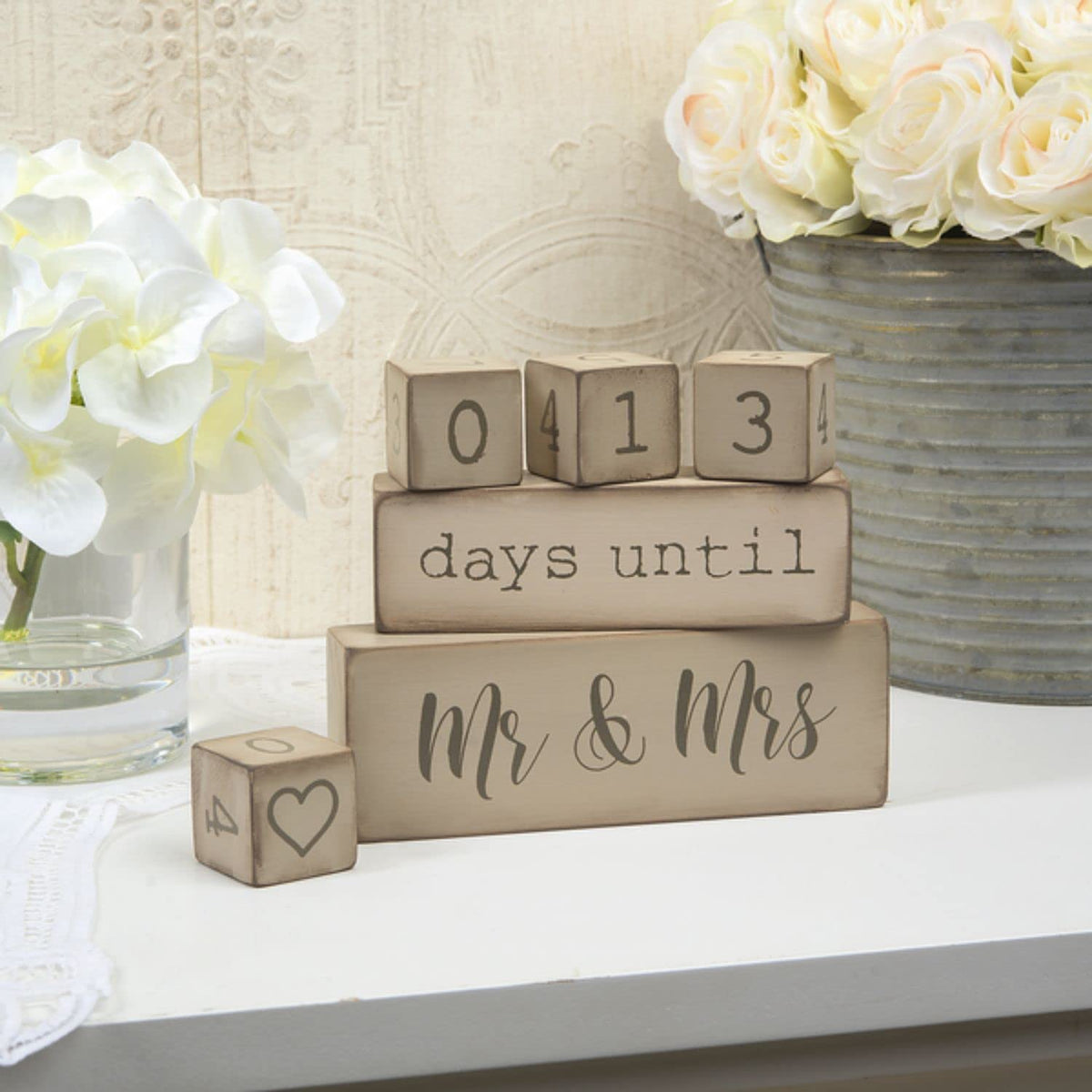 Ganz countdown calendar on a table highlights the wooden keepsake