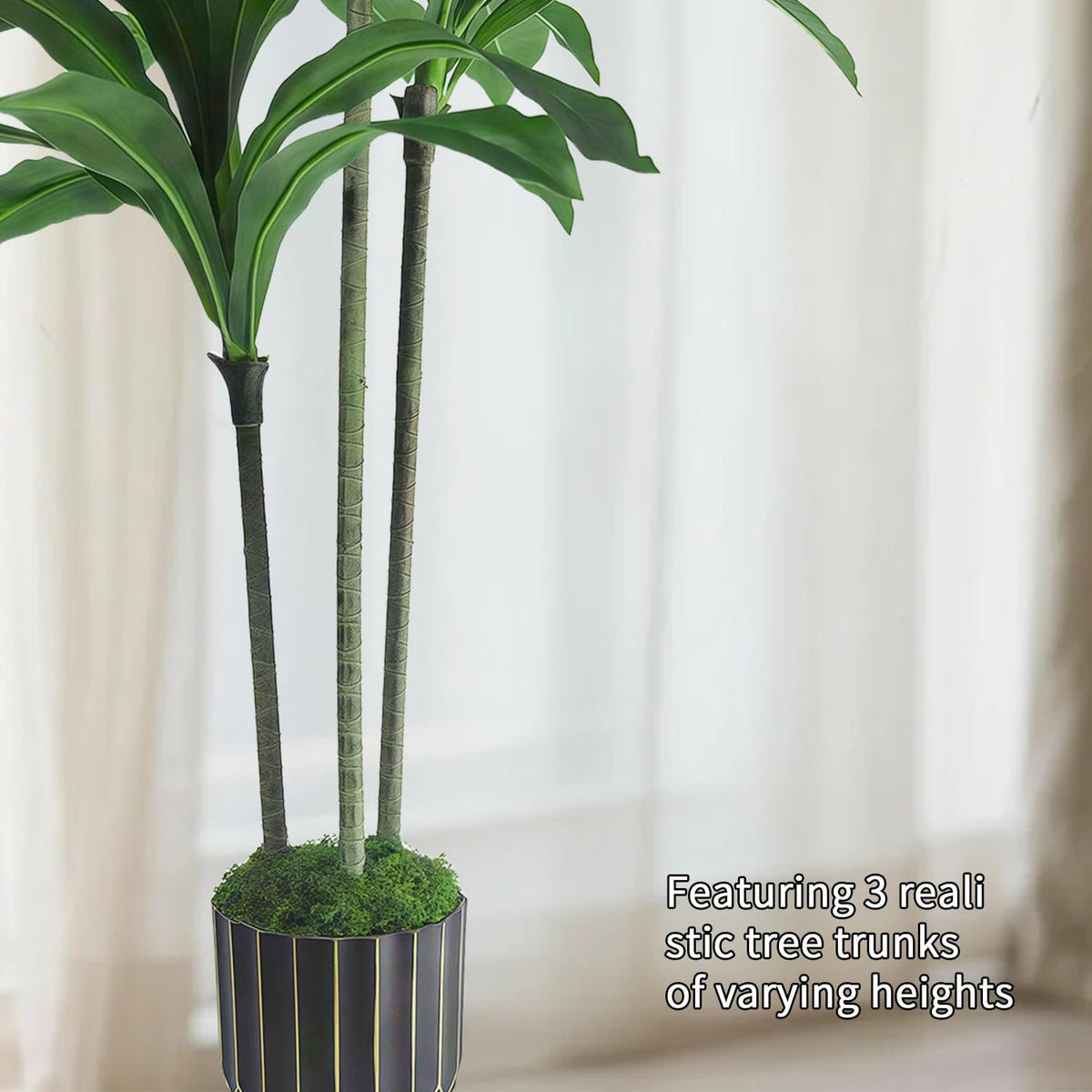 Gaoqisi 48in Dracaena tree in room setup showcases easy placement and instant greenery.