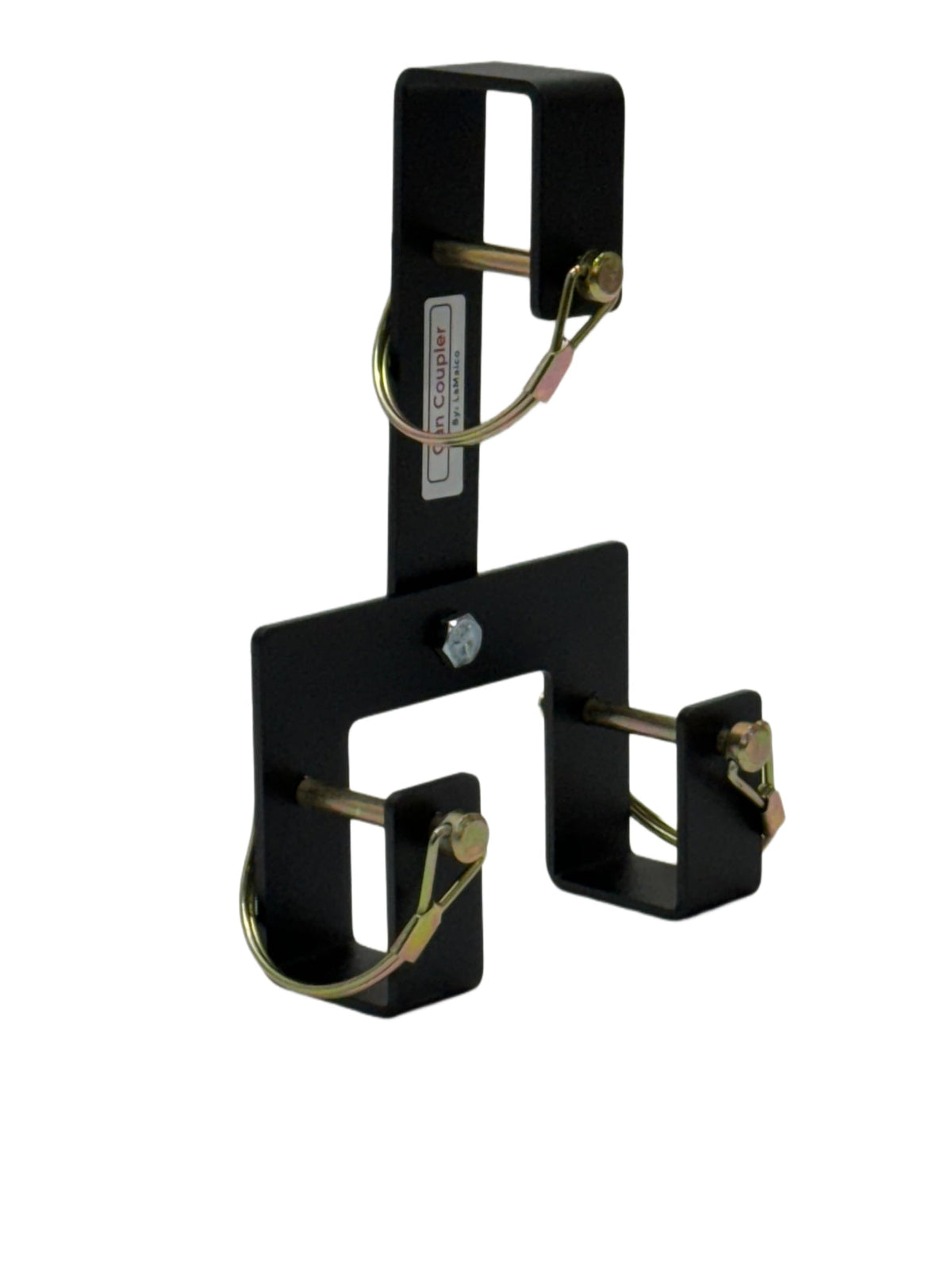 Garbage Commander Original Can Coupler shown in heavy-gauge steel for durable curbside use