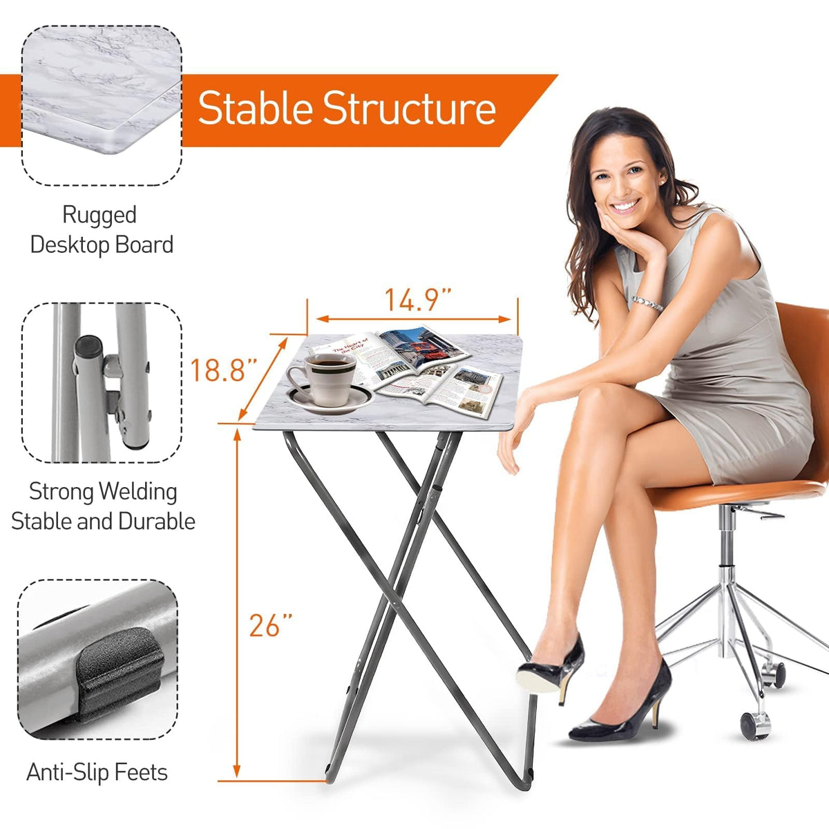 Garden 4 You TV Tray Table X shaped legs provide stable support