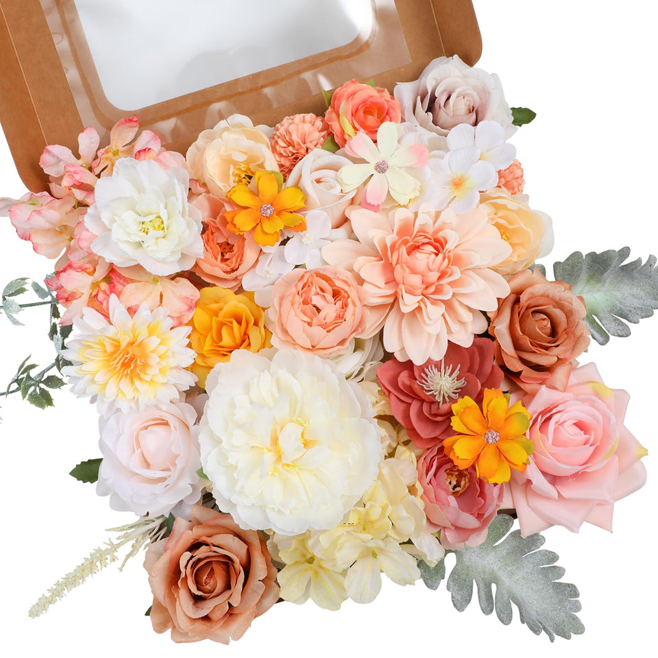 Garisey artificial flowers combo featuring roses, peonies and dahlias for long lasting elegant arrangements
