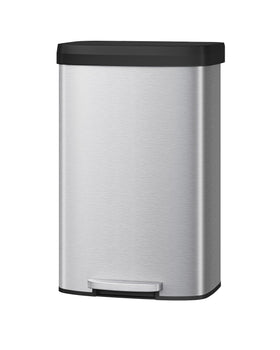 Garvee 21gal stainless steel trash can with lid, front view, fingerprint-resistant for a tidy kitchen.