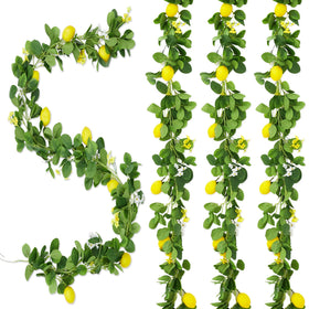 Garvee lemon garland featuring lifelike lemons and greenery for festive spring decor.