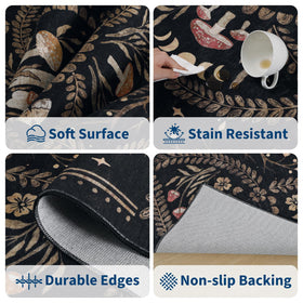 Garvee 5x7 rug with rubber backing provides stable grip on flooring.