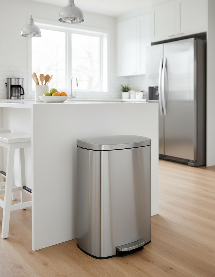 Garvee stainless steel lid close showing fingerprint-resistant finish