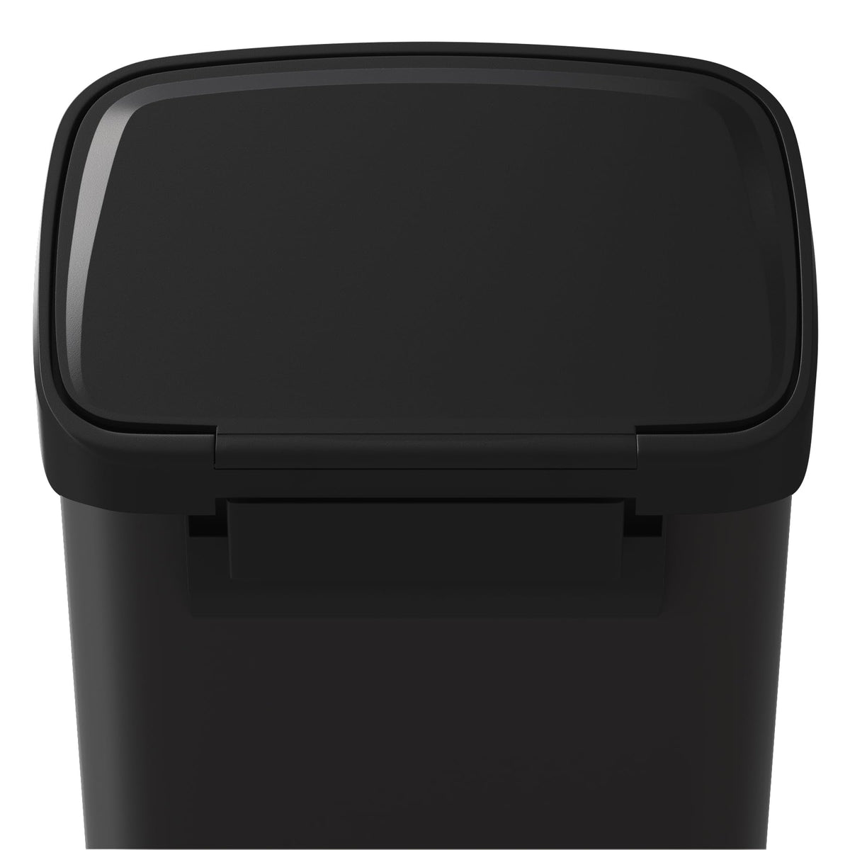 Garvee tall lid opening—easy disposal of tall items near the island.