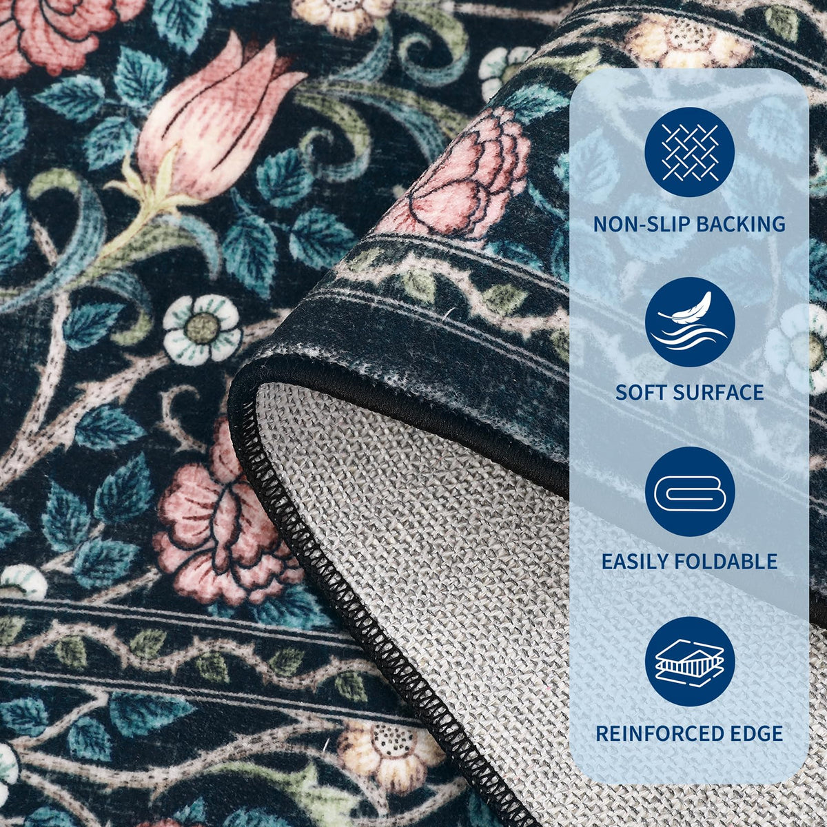 GarveeHome 5x7 rug shown with other sizes for room planning.