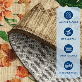 GarveeHome floral rug ideal for kitchen or entry spaces.
