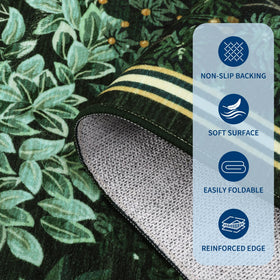 GarveeHome Forest Rugs 5x7 non-slip backing prevents shifting.