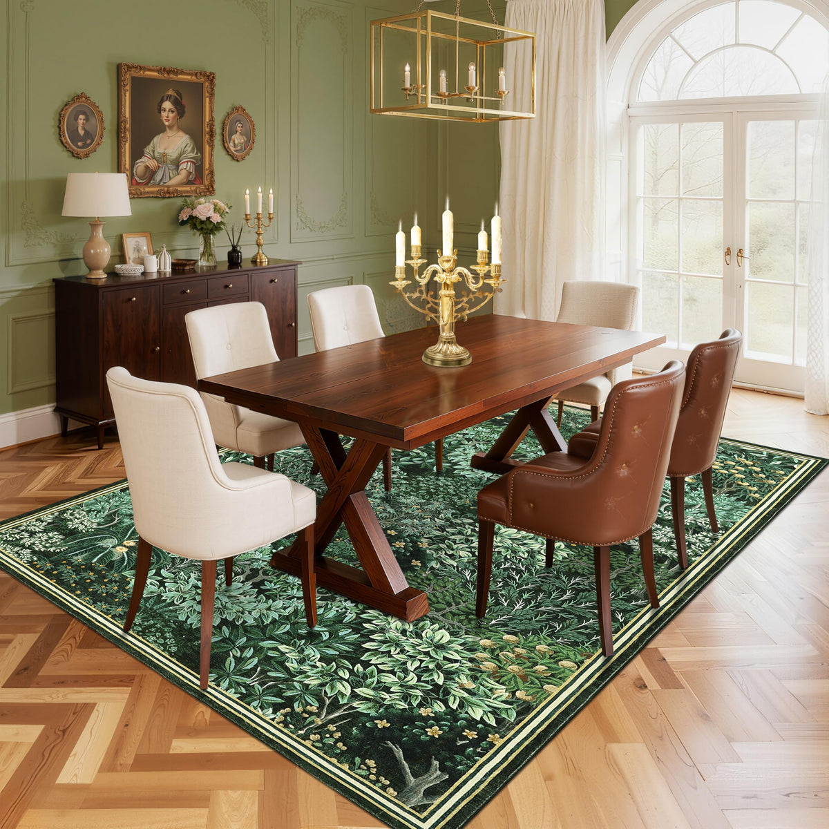 GarveeHome Forest Rugs 5x7 woodland-entryway suitable for high-traffic.