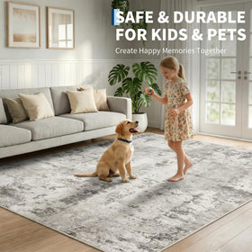 GarveeHome kid-pet-friendly rug resists stains and welcomes daily play