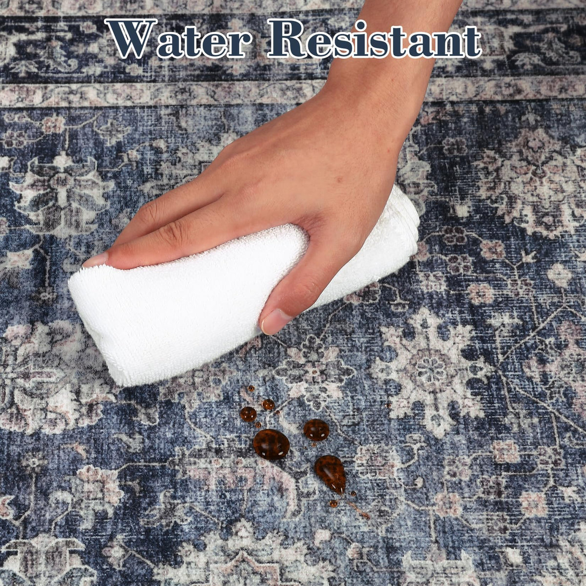 GarveeHome washable low-pile rug for easy cleaning and maintenance