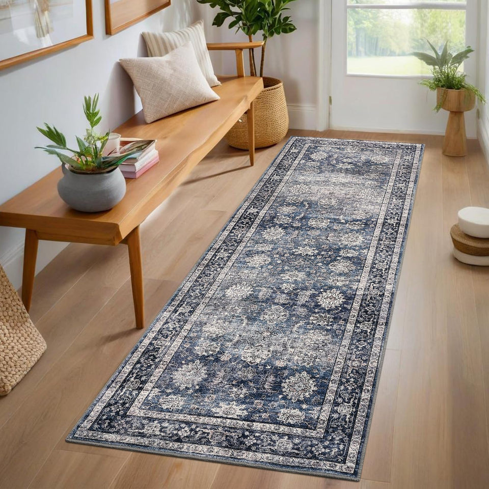 GarveeHome runner rug with vintage pattern adds timeless hallway style