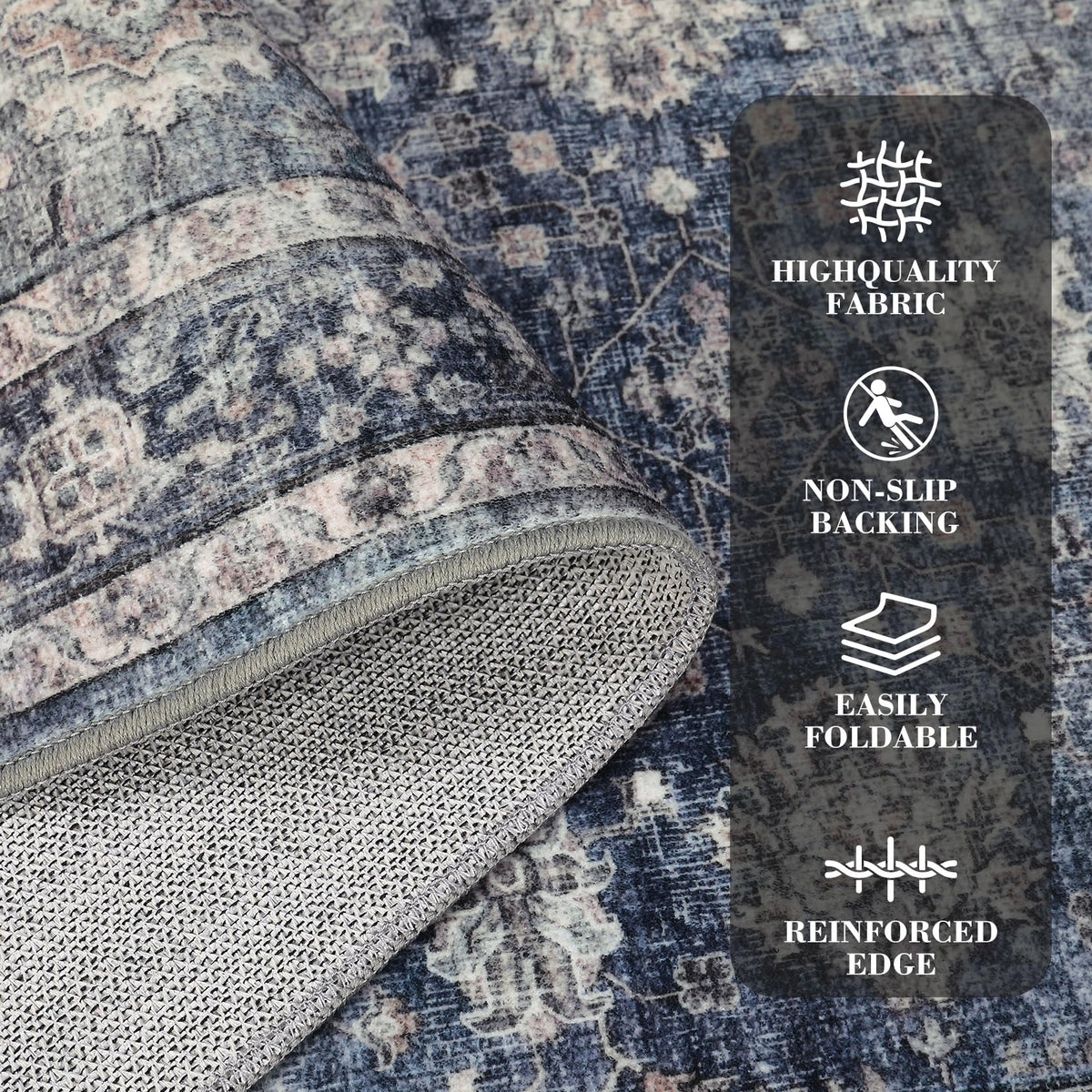 GarveeHome rug with non-slip backing stays in place in high traffic