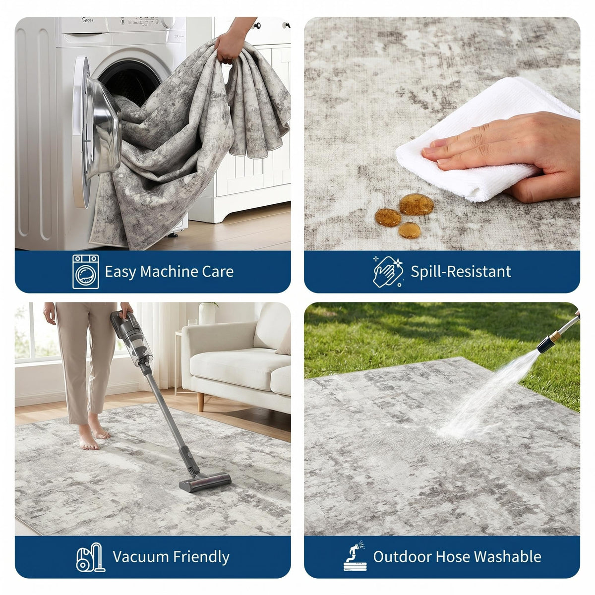 GarveeHome non-slip backing rug keeps floors secure on hard surfaces
