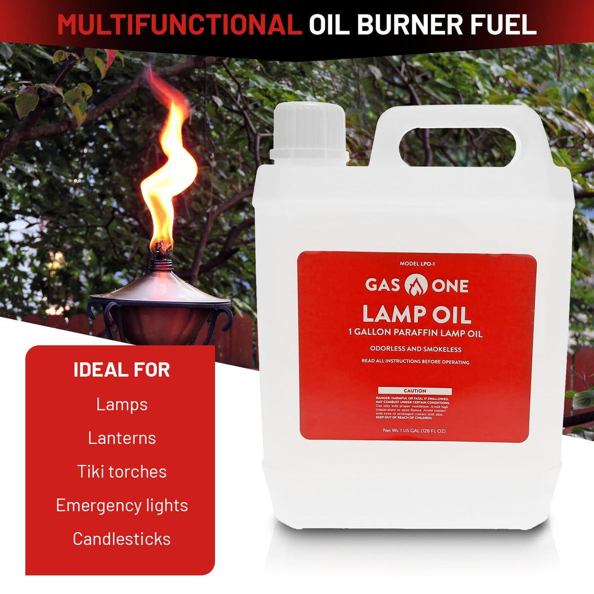 Gas One clear formula burns clean with minimal residue.
