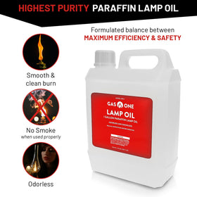 Gas One oil fits lamps, lanterns, torches and emergency lighting.
