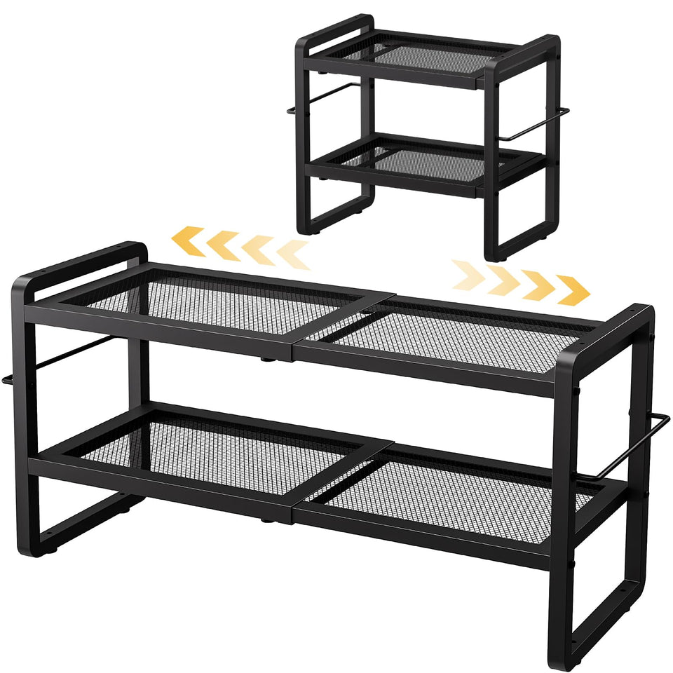 Gasvadivum expandable shoe rack assembly keeps entryway neat.