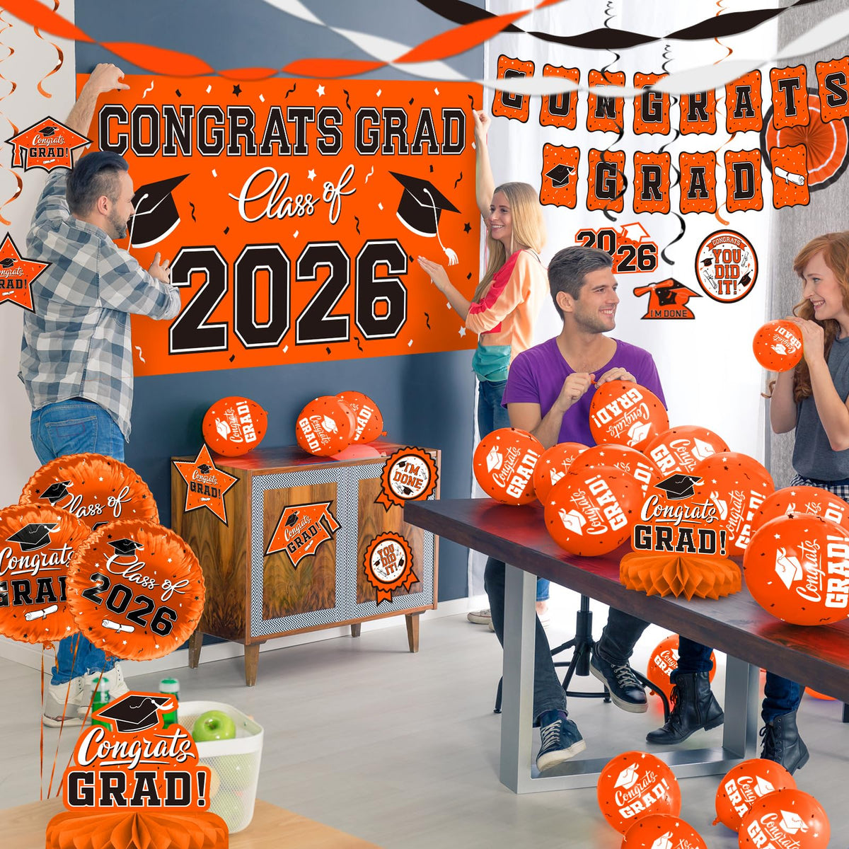 Gatherfun 31-piece hanging swirls elevate decor with graduation accents