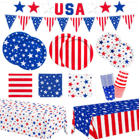 Gatherfun 4th of July plates with flag design for festive entertaining