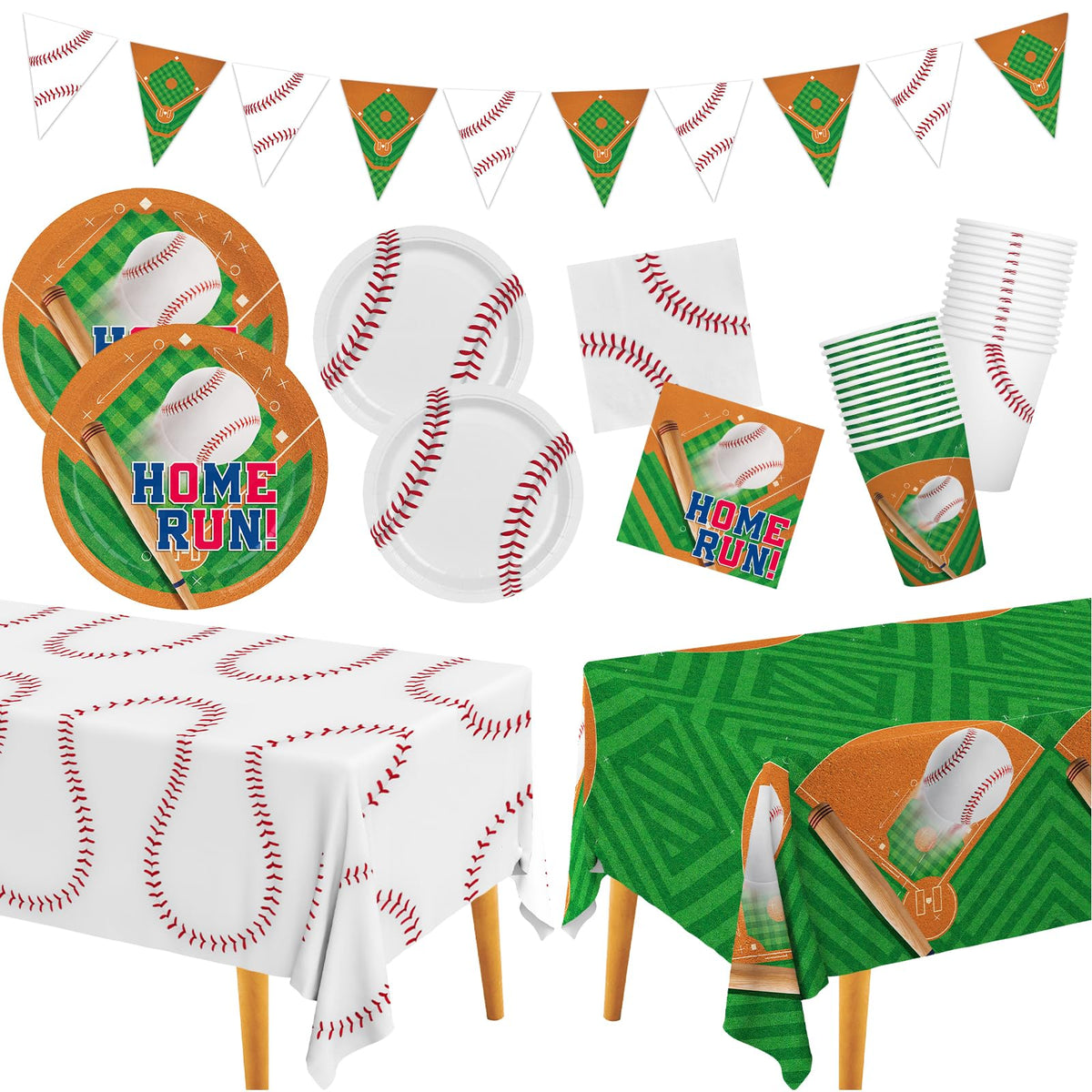 Gatherfun baseball dinner plates 9in for durable serving at celebrations