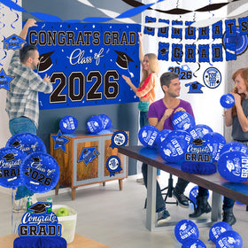 Gatherfun blue white black streamers create versatile decor accents.