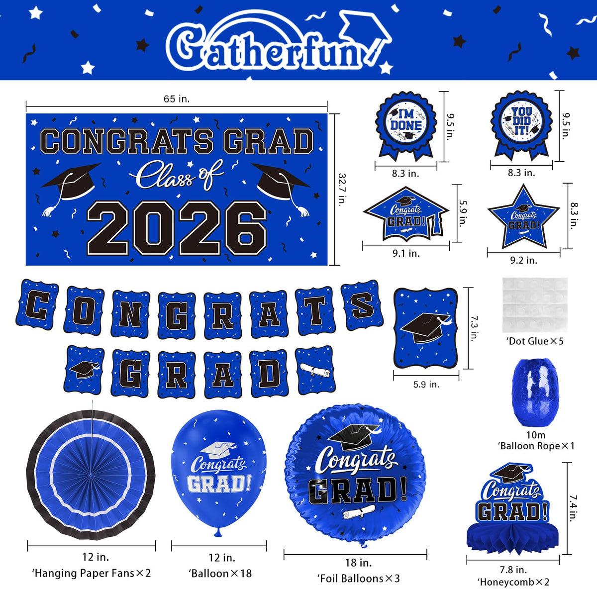 Gatherfun Class of 2026 backdrop elevates graduation visuals with bold color.