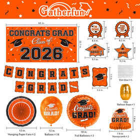 Gatherfun congrats grad balloons orange add festive flair for photos