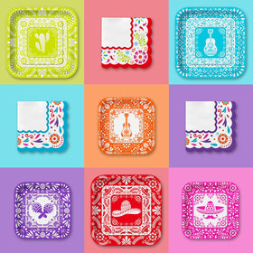 Gatherfun Fiesta Kit disposable tableware makes cleanup quick and easy.