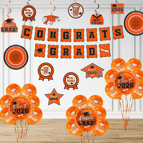 Gatherfun five-foot orange grad banner provides a bold centerpiece backdrop