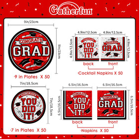 Gatherfun graduation dessert plate 7inch with celebratory design for elegant dessert service