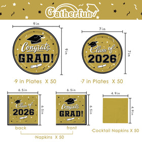 Gatherfun graduation dessert plates 7-inch for stylish dessert service