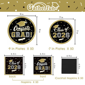 Gatherfun graduation dessert plates 7-inch ideal for sweet treats