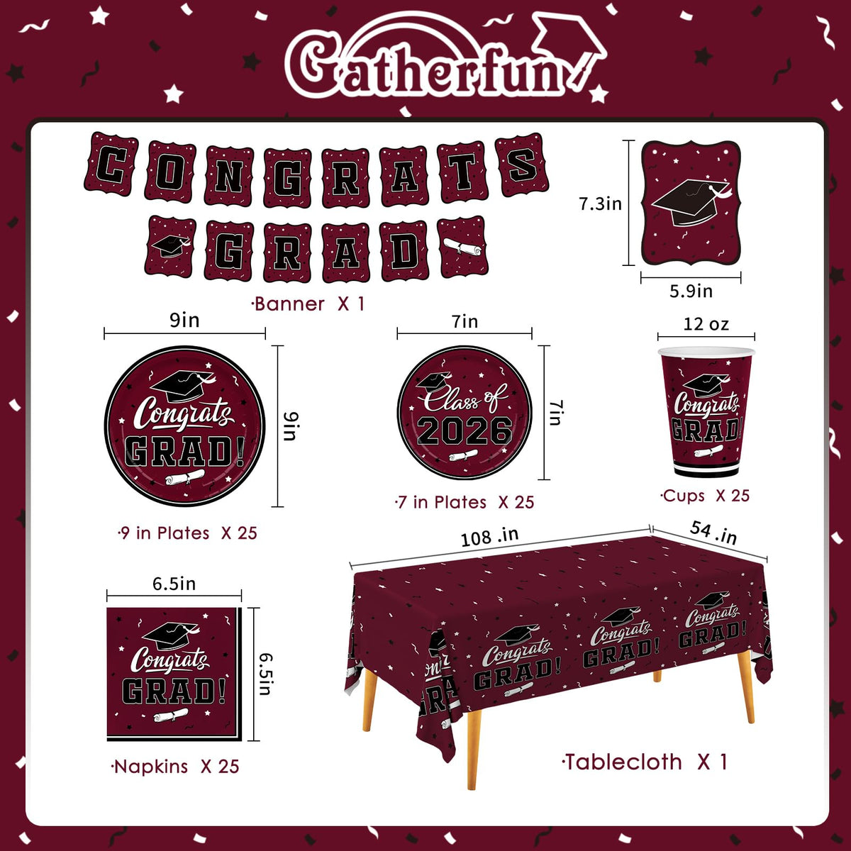 Gatherfun graduation dessert plates 7in add elegant mini servings for desserts and snacks.