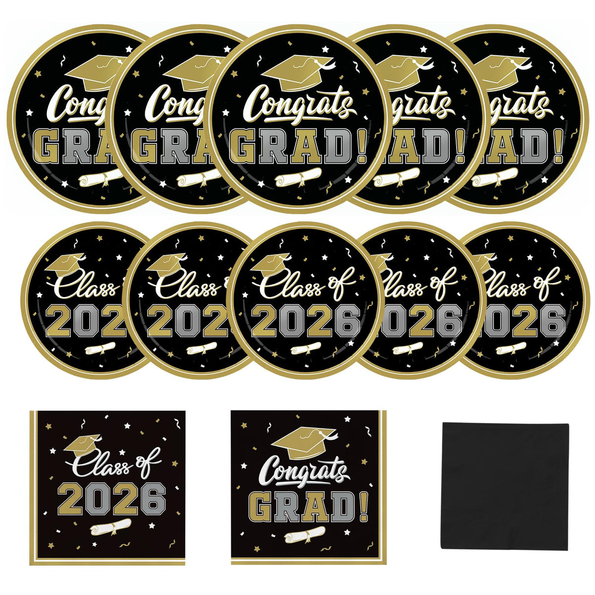 Gatherfun graduation dinner plates 9-inch for easy serving at large parties