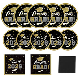 Gatherfun graduation dinner plates 9-inch for easy serving at large parties