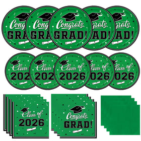Gatherfun graduation dinner plates 9-inch provide sturdy, convenient cleanup for a busy grad party