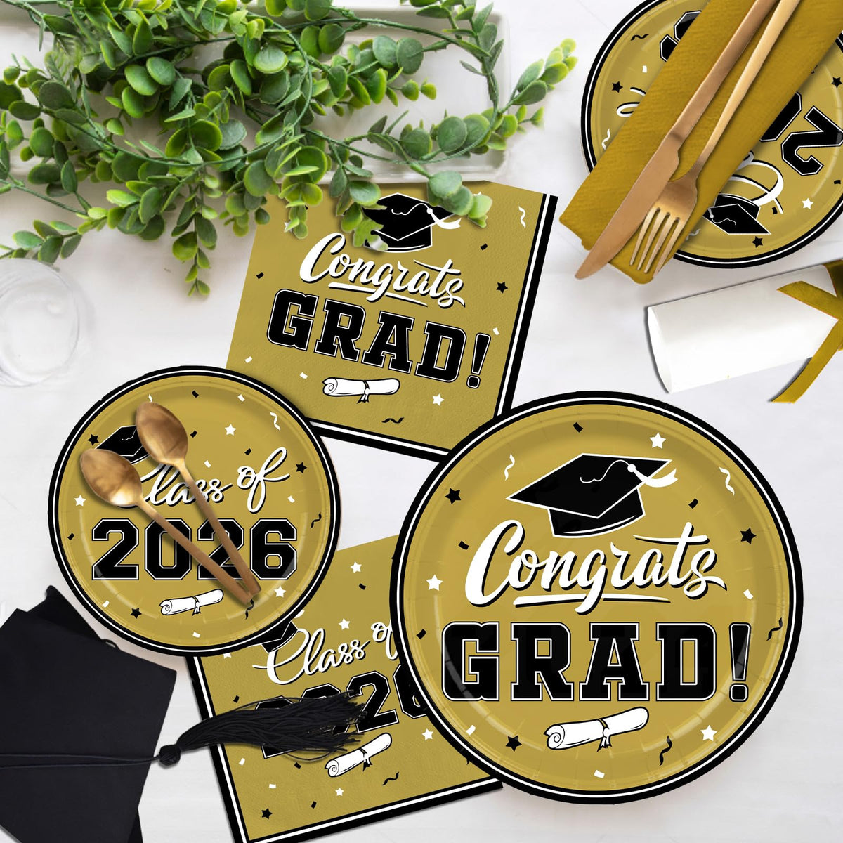 Gatherfun graduation party set with eco-friendly ink for safe food contact