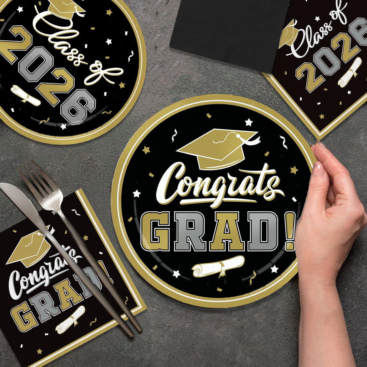 Gatherfun graduation luncheon napkins 3-ply absorbent for messes