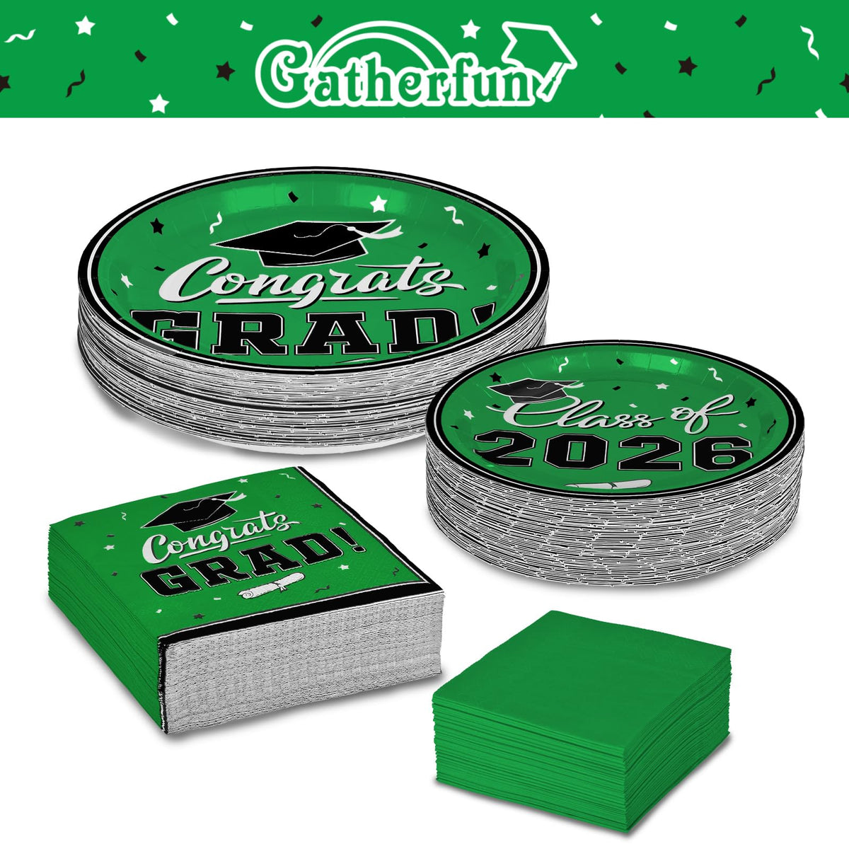 Gatherfun graduation luncheon napkins 3-ply absorbent for quick spills
