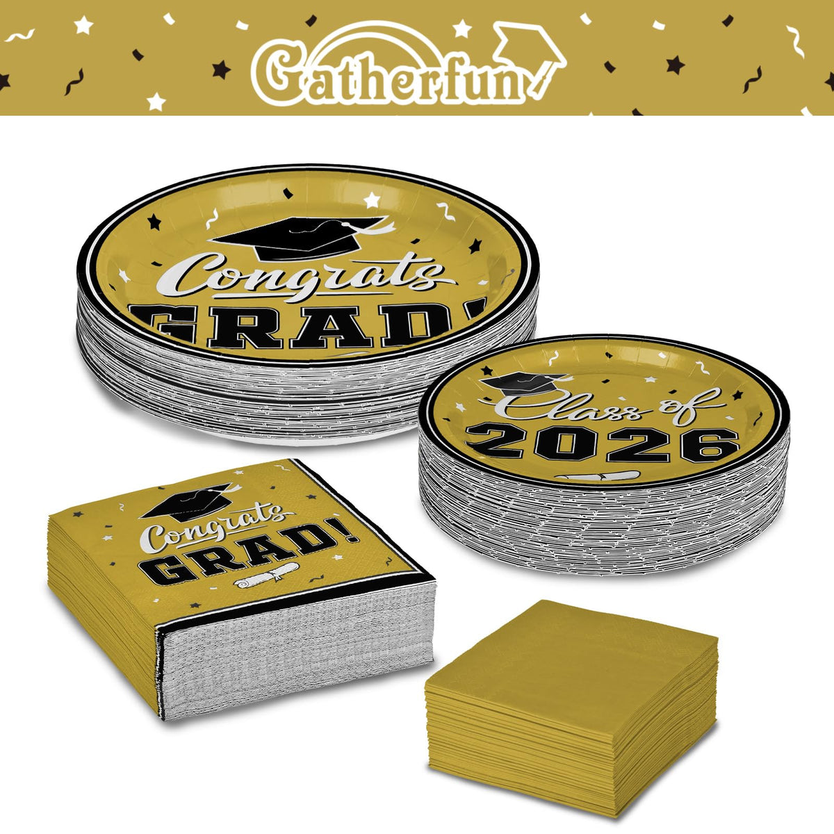 Gatherfun graduation luncheon napkins 3-ply for reliable absorbency