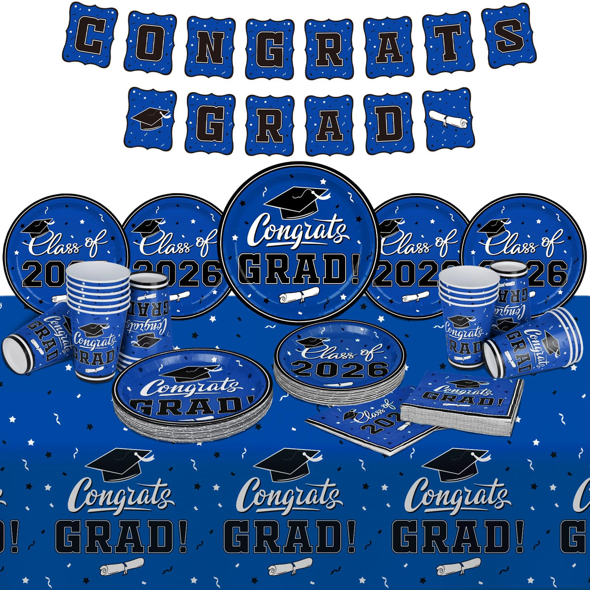 Gatherfun graduation napkins blue absorbent and festive for spills