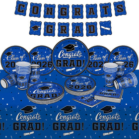 Gatherfun graduation napkins blue absorbent and festive for spills