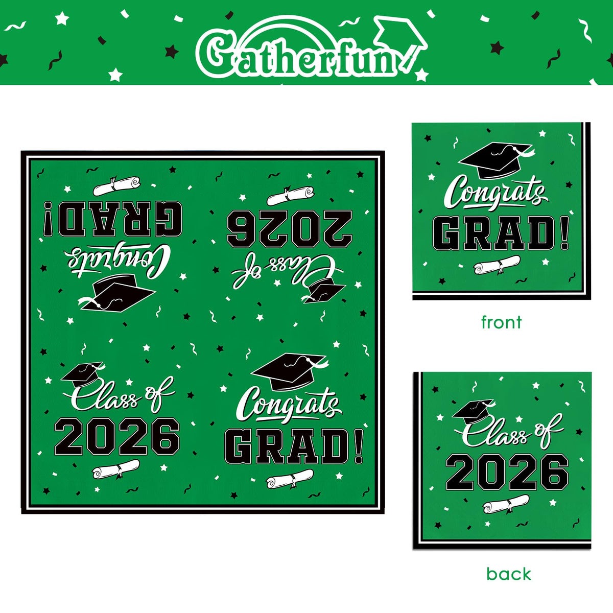 Gatherfun graduation party setup demonstrates a cohesive, festive grad celebration