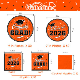 Gatherfun 7-inch orange dessert plates add color to treats and quick cleanup.