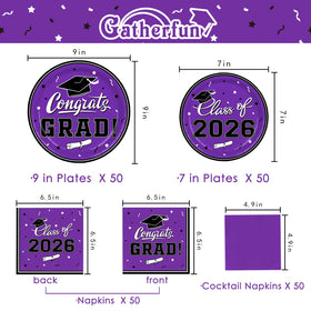 Gatherfun 7in purple dessert plates perfect for sweets and quick cleanup